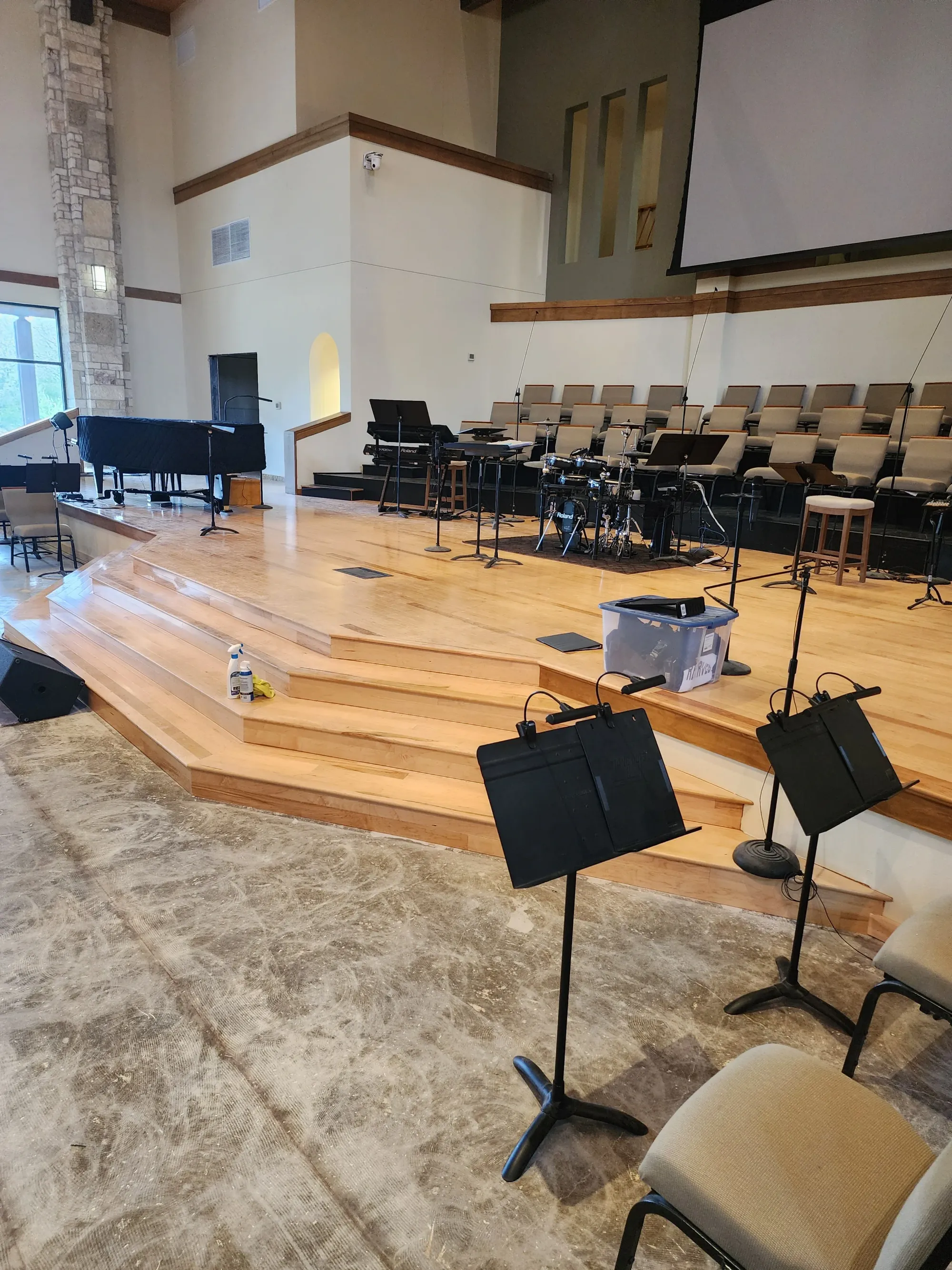 A prefinished engineered hardwood floor installed