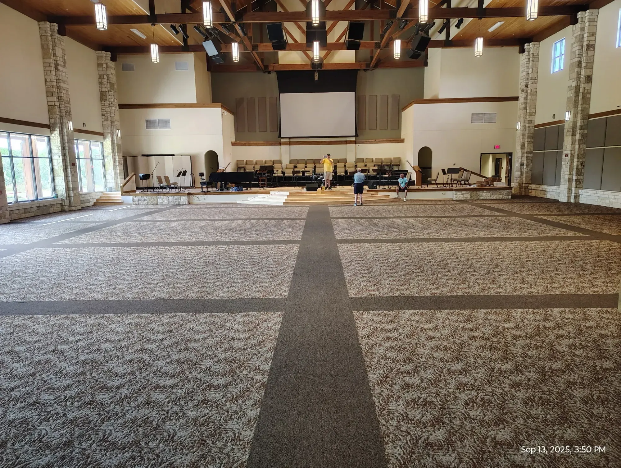 Commercial carpet installed in a san marcos church