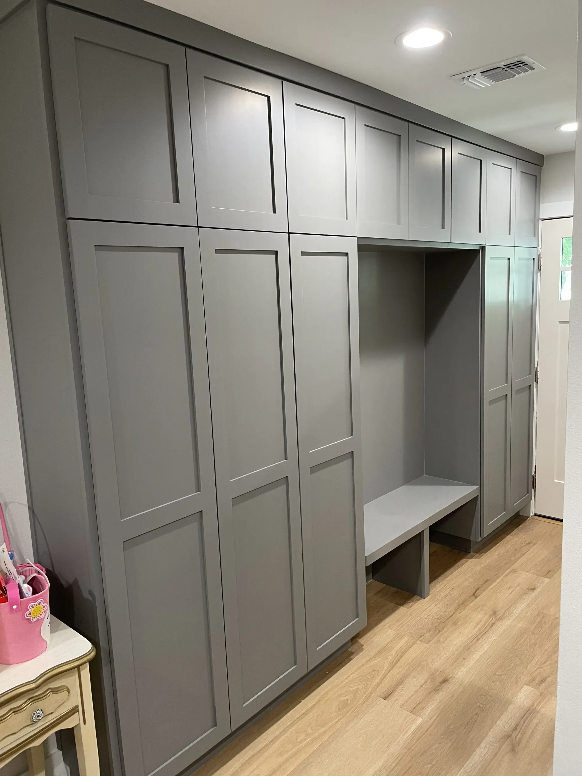 Custom built and painted cabinets