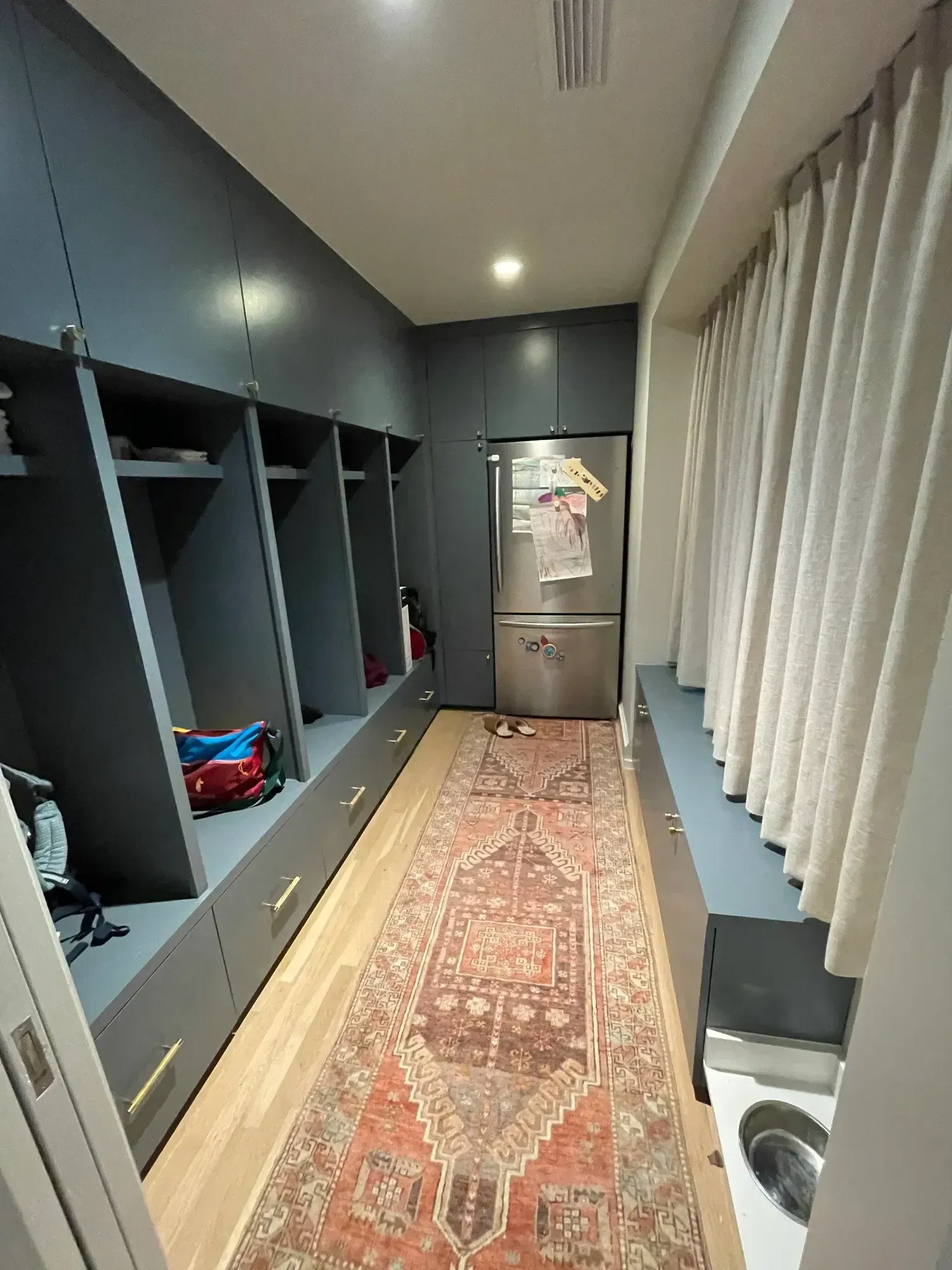 Custom mudroom built-ins with bench seating and storage