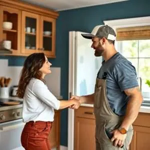 Happy flooring and painting customer
