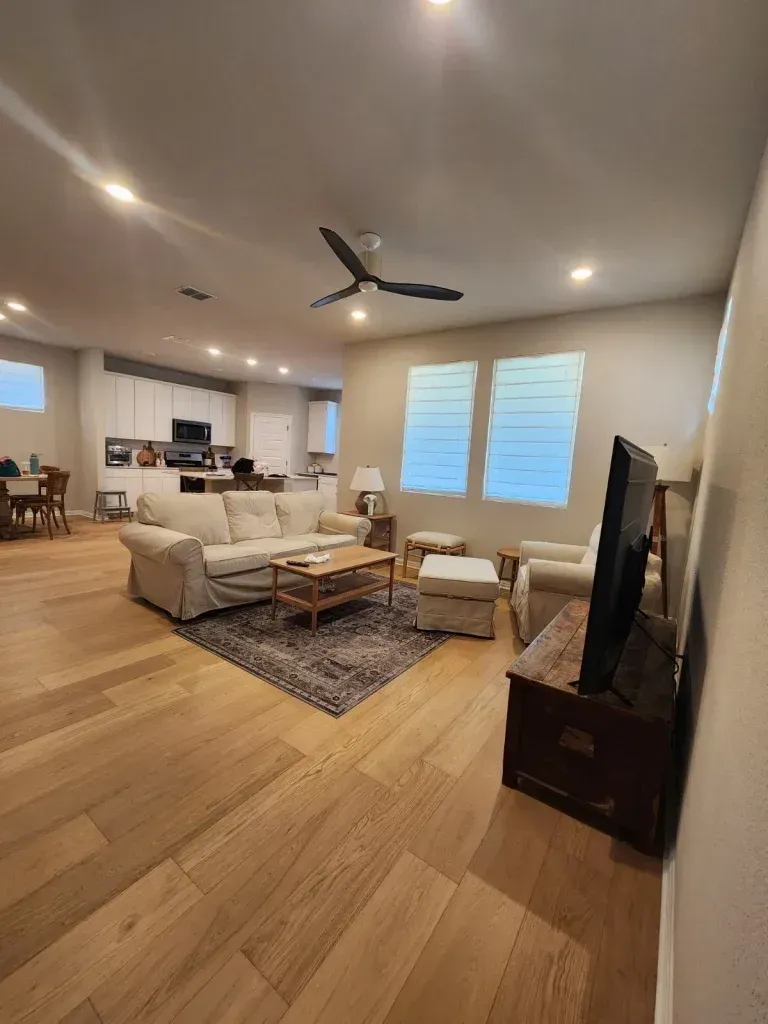 Vintage hardwood floor from 1910 recently sanded a