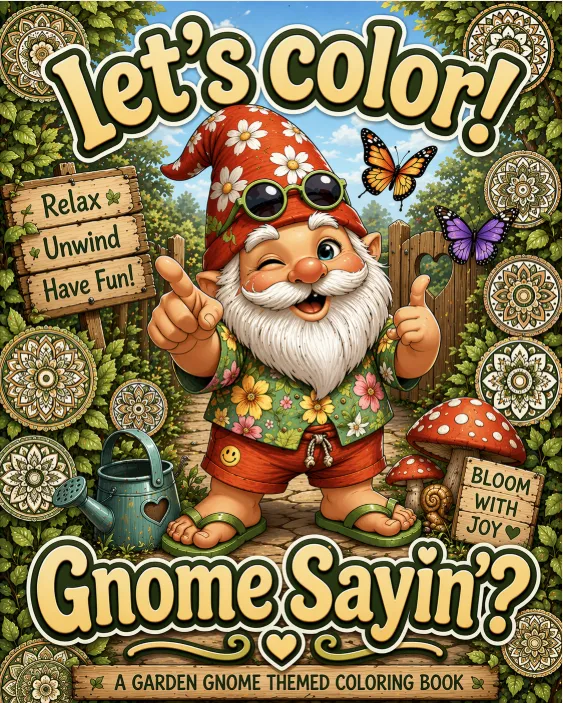 Gnomes and mandalas online coloring book for adults