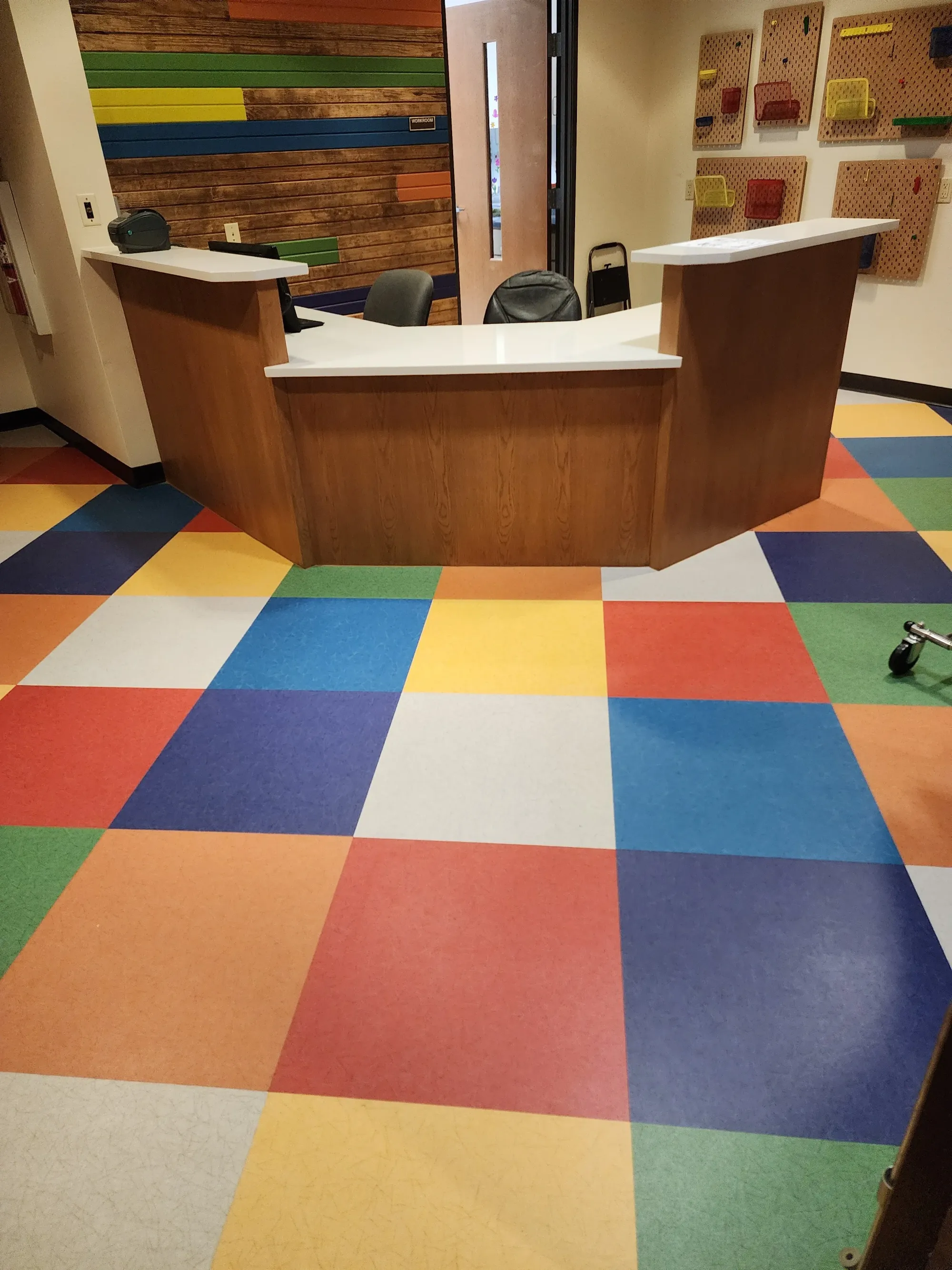 Luxury vinyl tile floor installation
