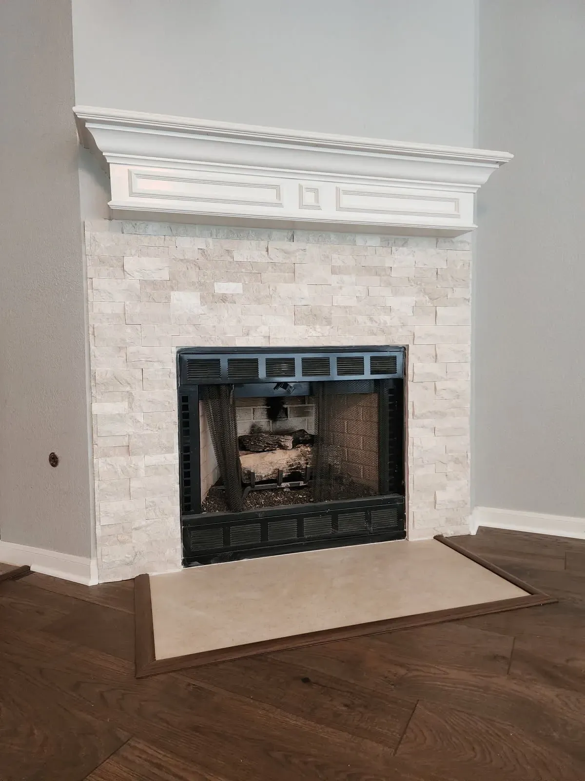 New fireplace wall and hearth tile in round rock t