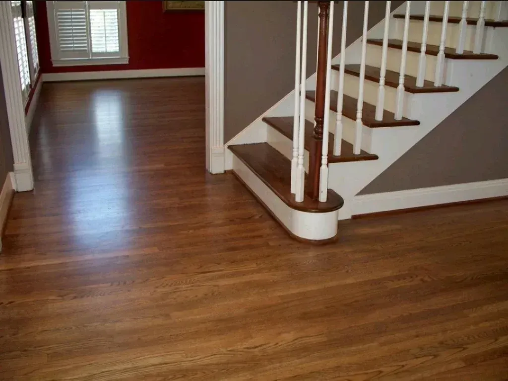 Hardwood floor with a texas star inlay