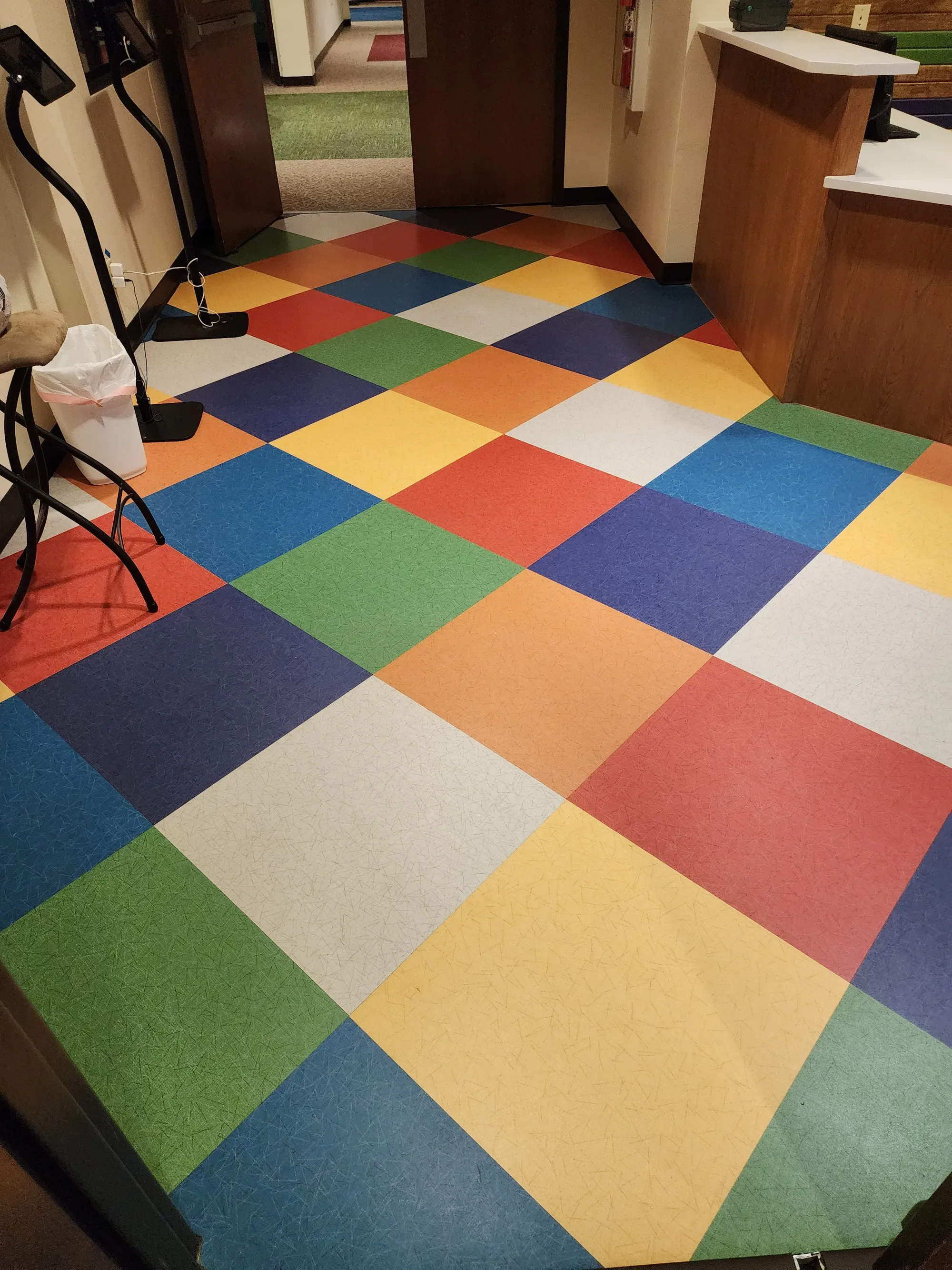 Vinyl tile floor installed
